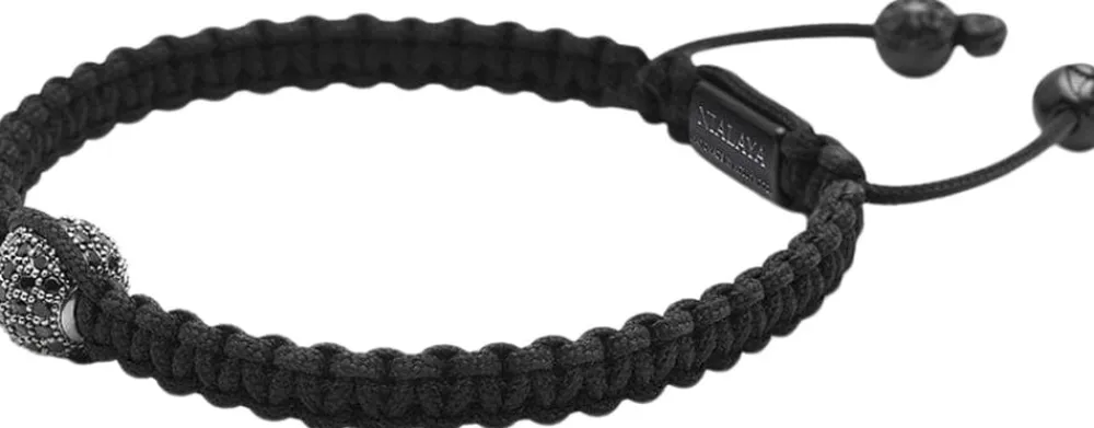 Men's String Bracelet with CZ Bead>Nialaya New