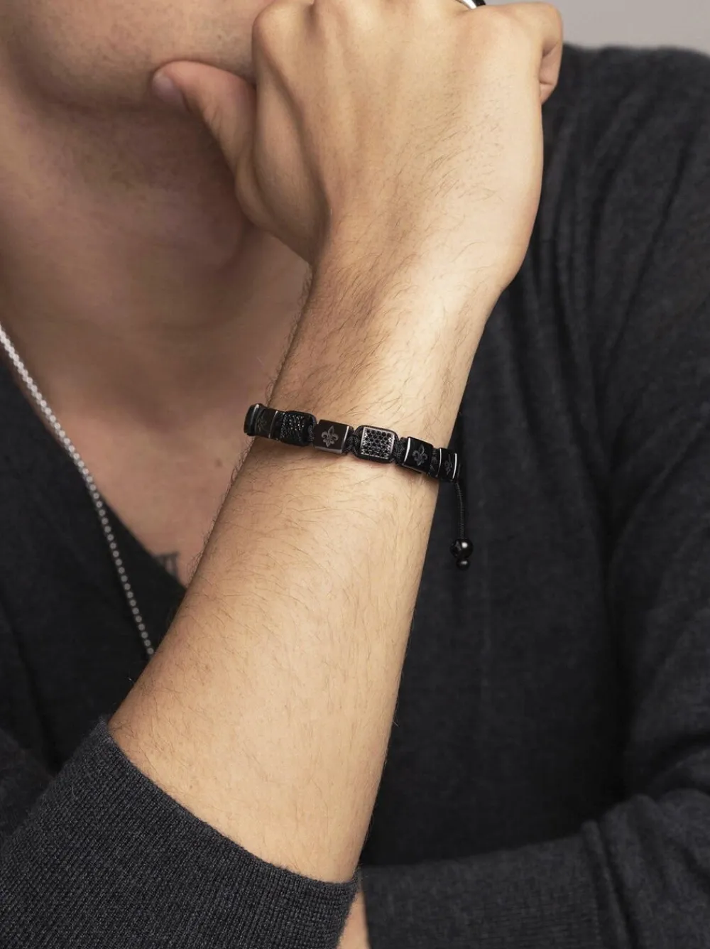 Men's Ceramic Flatbead Bracelet in>Nialaya Discount
