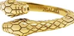 Nialaya Men's Plated Vintage Snake Ring