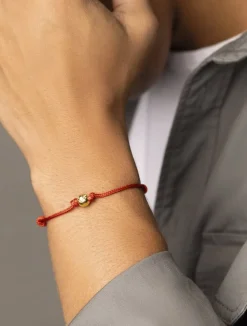 Nialaya Men's String Bracelet with Gold