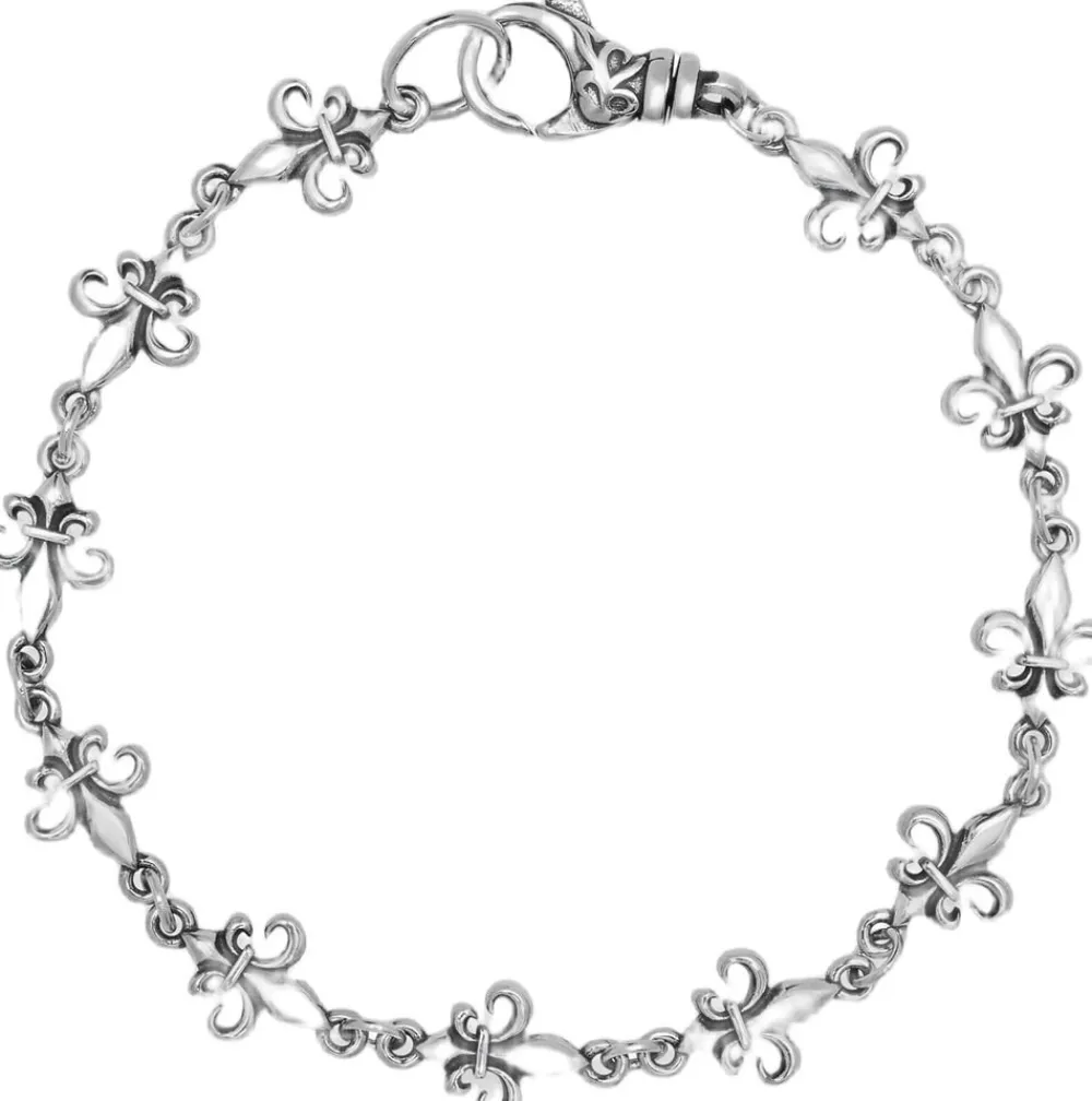 Nialaya Men's Fleur de Lis Linked Bracelet