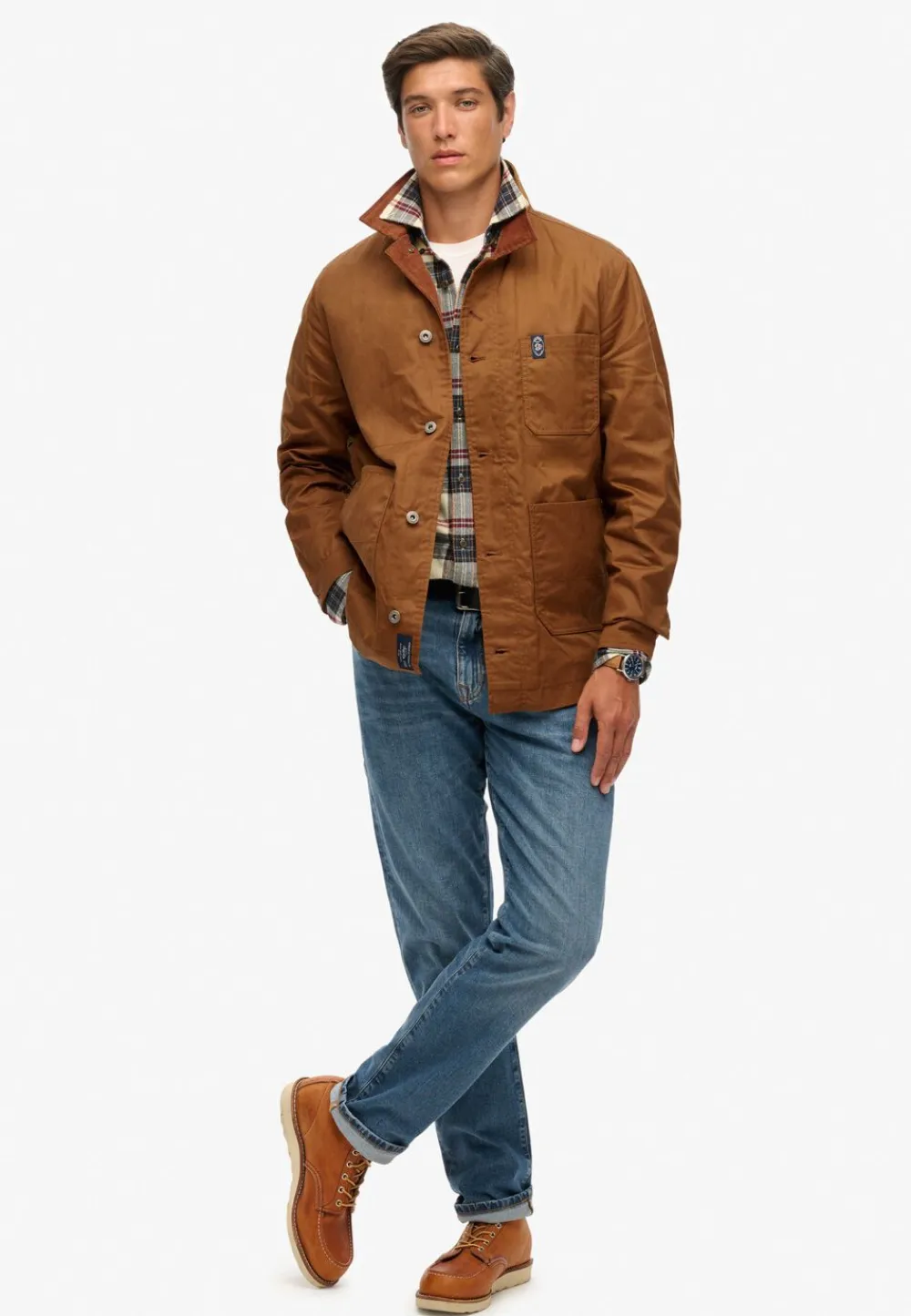 MERCHANT WAXED WORKER JACKET>Superdry