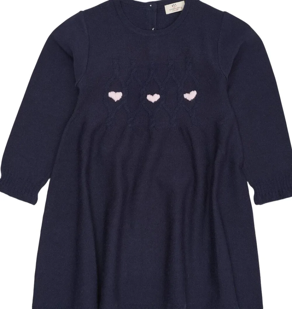MERINO LS CABLE DRESS W. HEARTS>Copenhagen Colors Outlet
