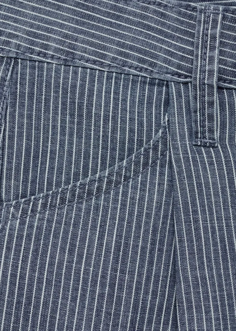 Dame MANGO Mid-rise striped denim shorts