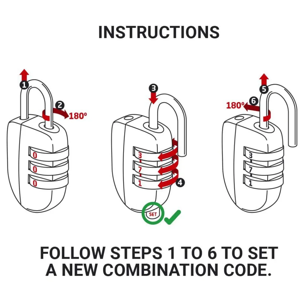 Mini Combi Twin Padlocks>Go Travel New