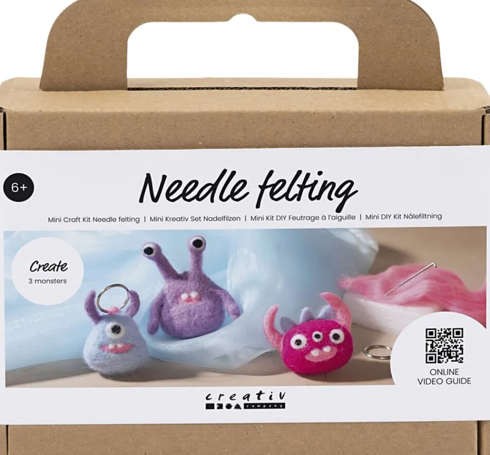 Creativ Company Mini DIY Kit Nålefiltning, Monster