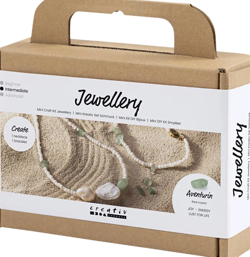 Mini DIY Kit Smykker, Aventurin, halskæde og -armbånd>Creativ Company Online