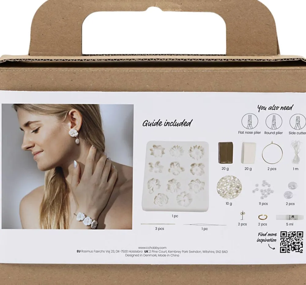 Mini DIY Kit Smykker, Øreringe, armbånd og halskæde med blom>Creativ Company Best