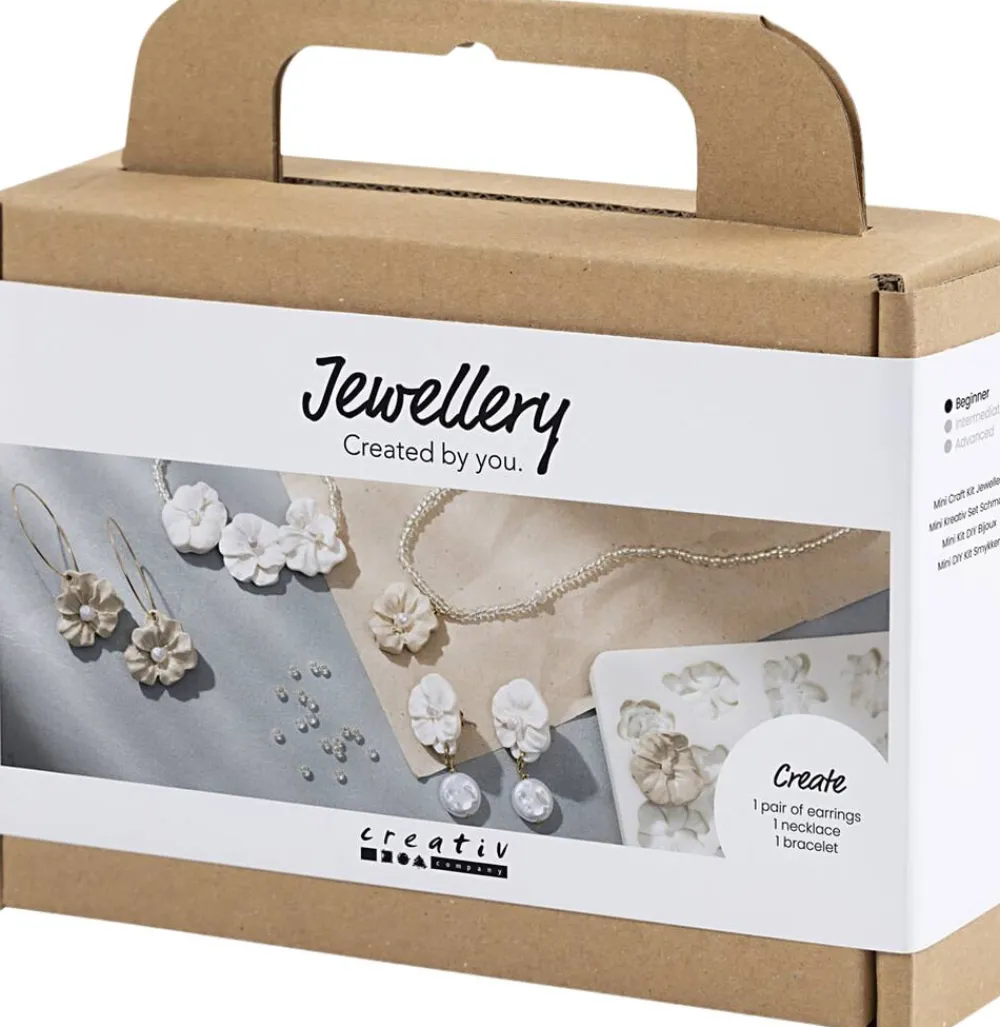 Mini DIY Kit Smykker, Øreringe, armbånd og halskæde med blom>Creativ Company Best