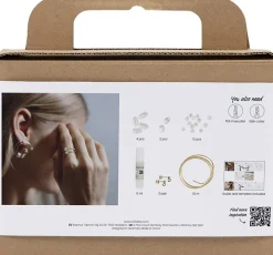 Mini DIY Kit Smykker, Øreringe med wire, forgyldt>Creativ Company Clearance