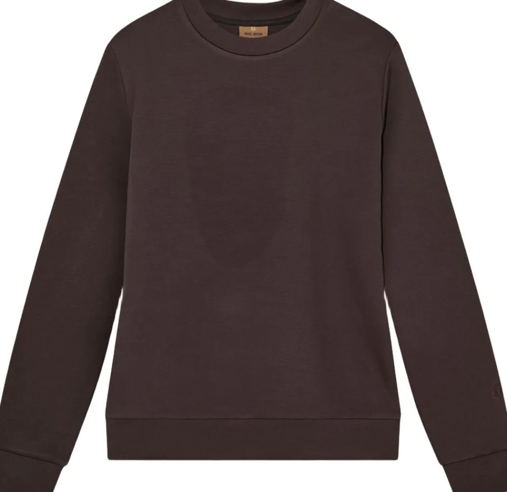 Mos Mosh Gallery MMGAbel Crew Neck Sweat Chocolate brown Discount