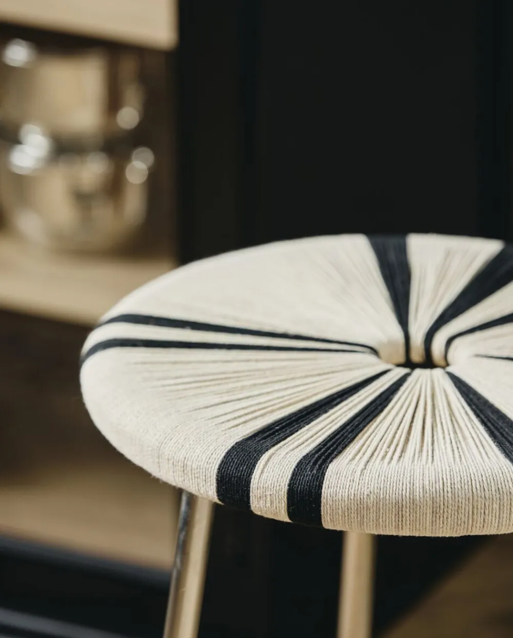 Nordal MORICE stool, low - black/ivory