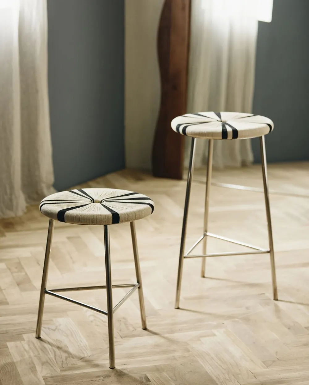 Nordal MORICE stool, low - black/ivory