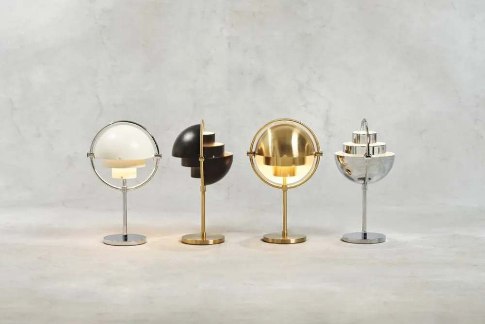 Multi-Lite Portable Lamp, EU Base: Brass, Shade: Black Semi>Gubi Sale