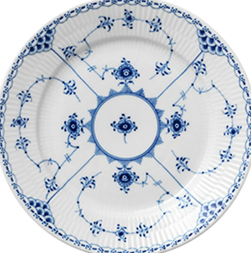 Royal Copenhagen Musselmalet Halvblonde 22 cm. tallerken