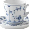 Musselmalet Riflet 9 cl. espressokop med underkop>Royal Copenhagen