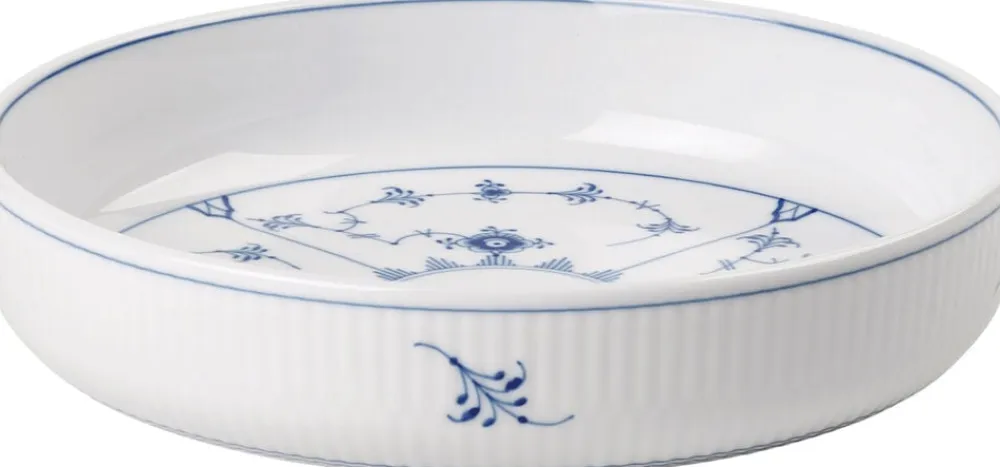 Royal Copenhagen Musselmalet Riflet Rundt Ovnfast Fad, 18,5 cm