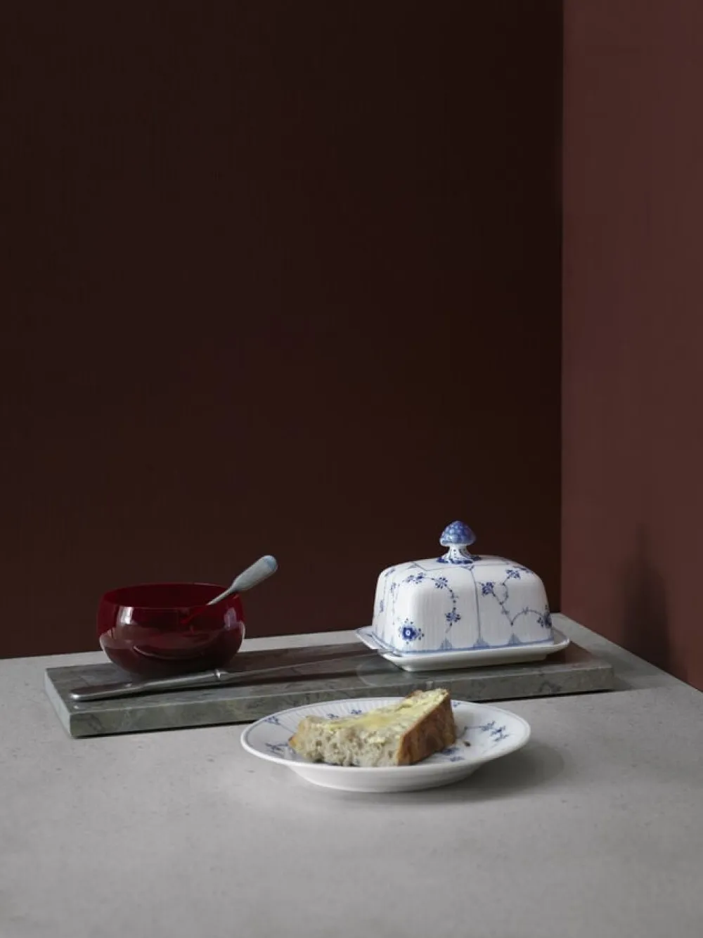 MUSSELMALET RIFLET SMØRSKÅL>Royal Copenhagen Best