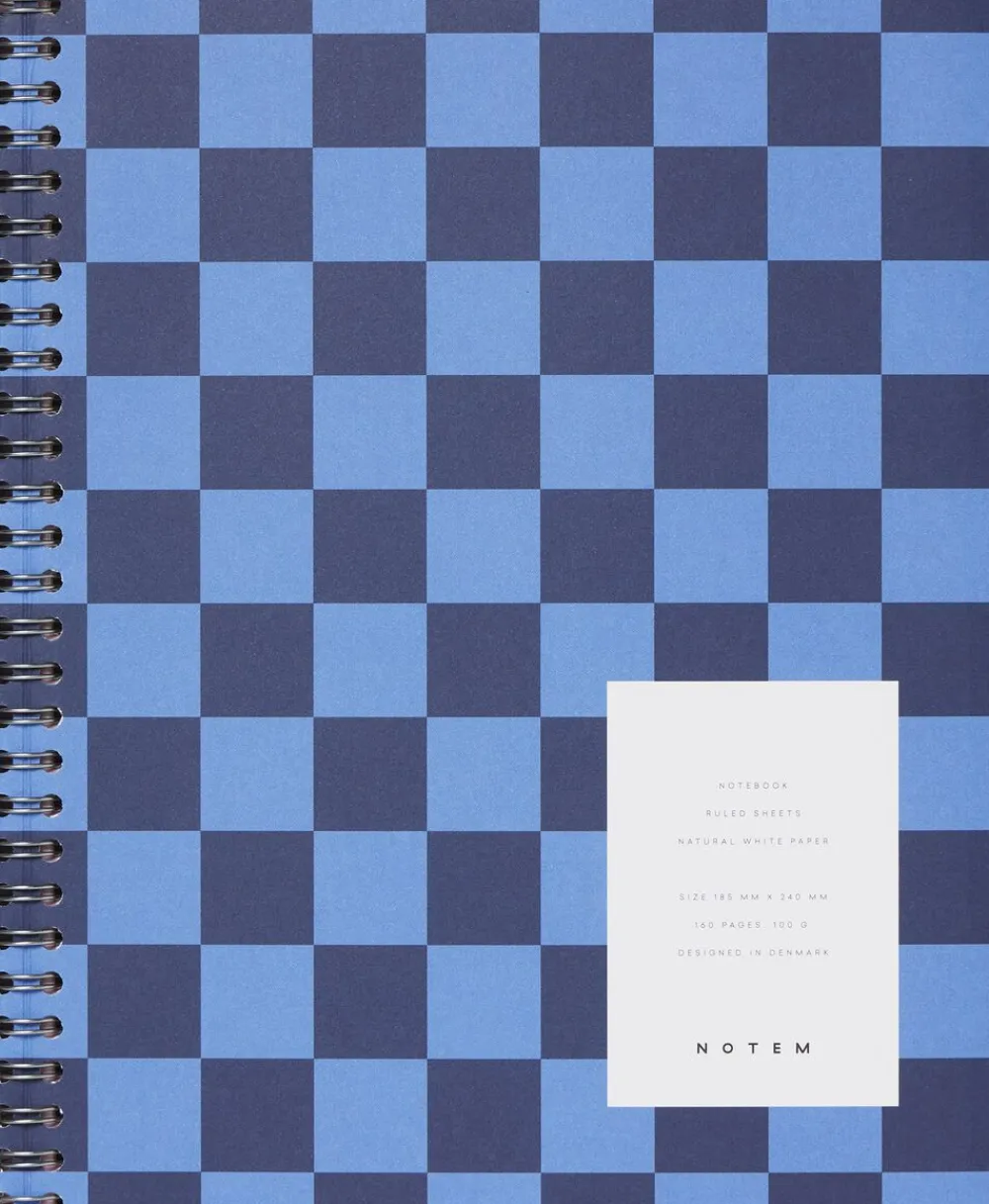 Notem NELA notebook - Large, Blue check Discount