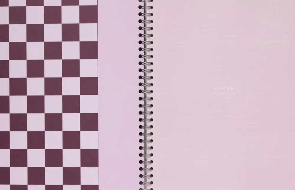 Notem NELA notebook - Large, Bordeaux check