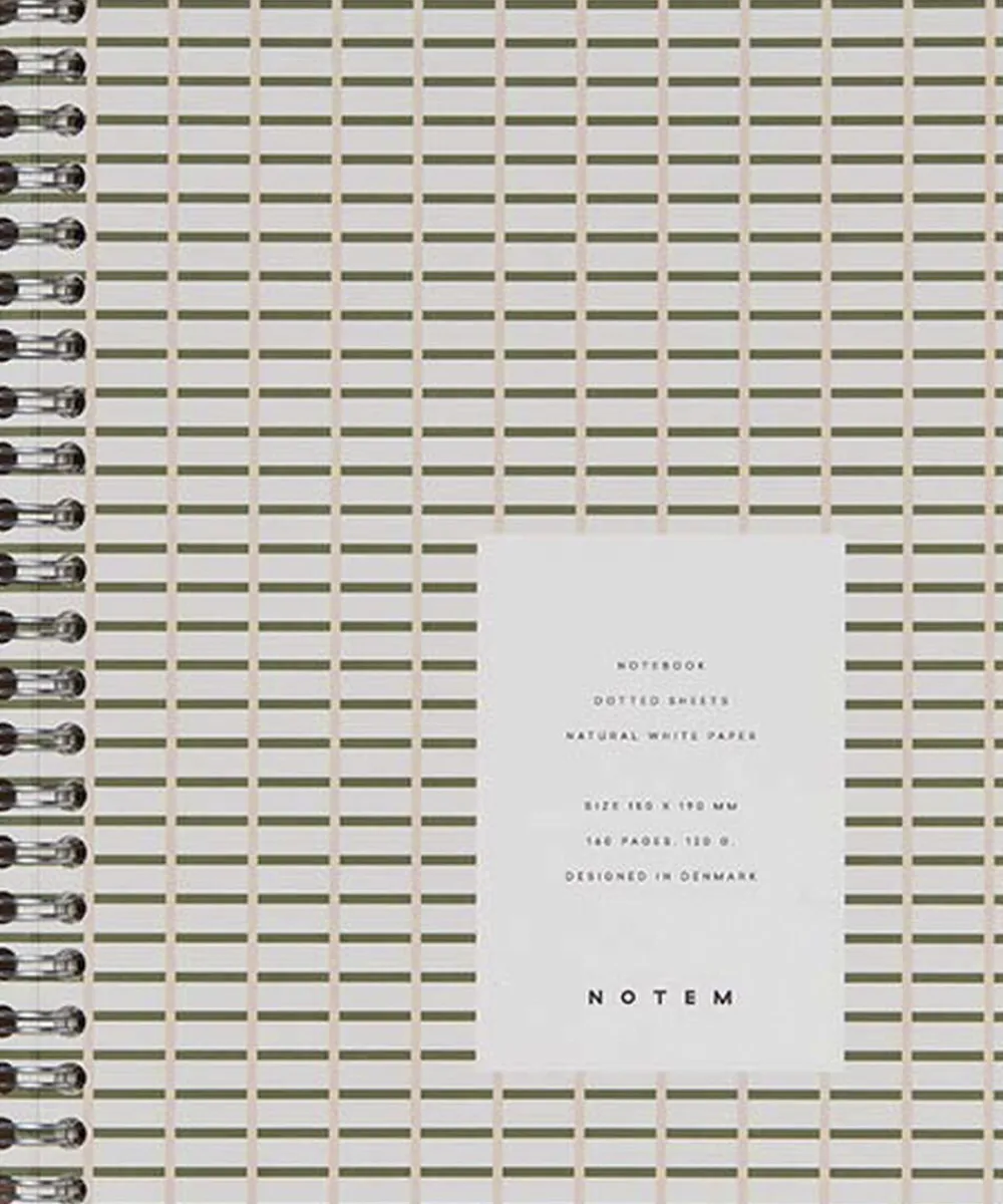 NELA Wirebound Spiral Notebook - Medium, grøn>Notem Outlet