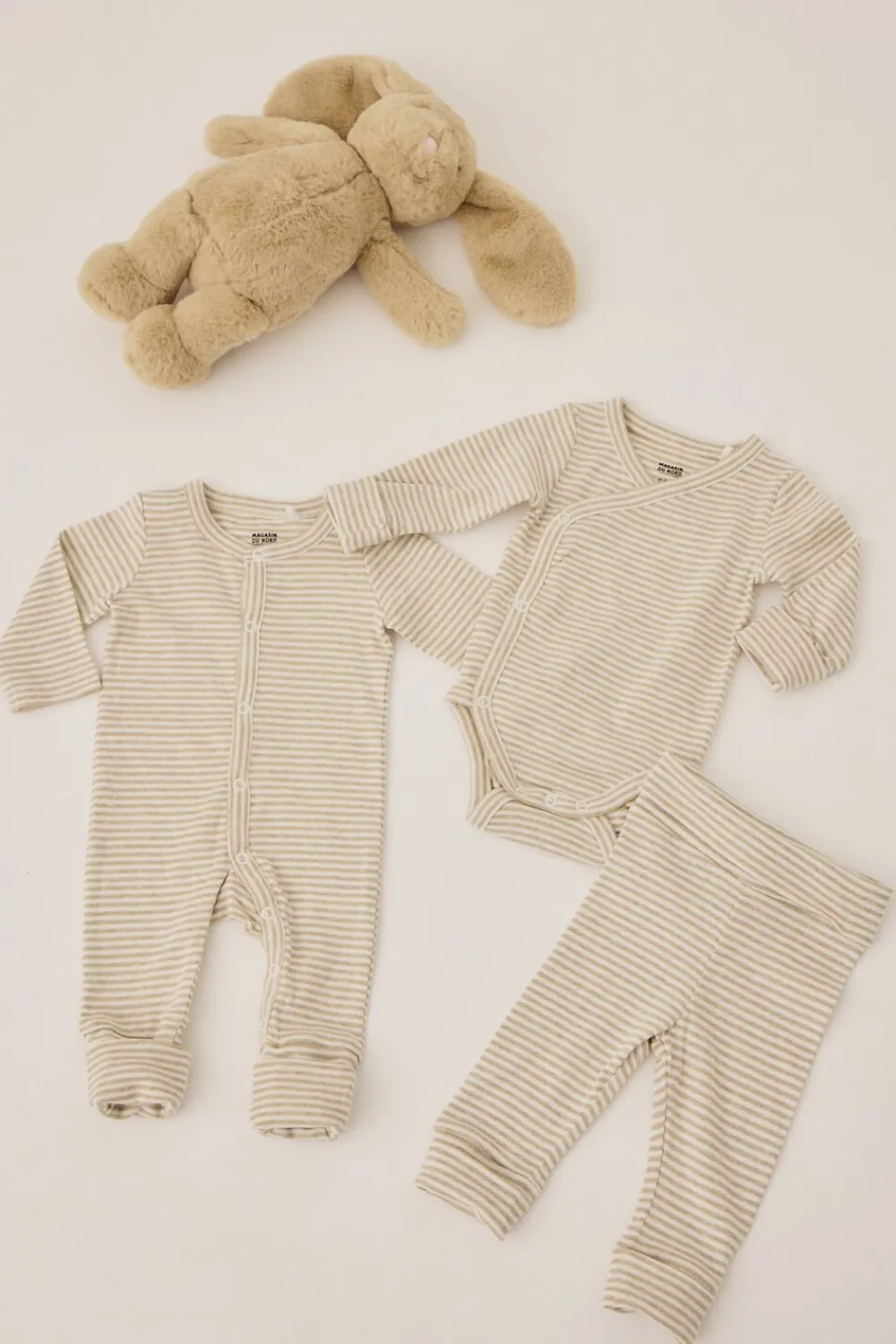 Magasin du Nord Collection Newborn leggings GOTS Beige stripe Online