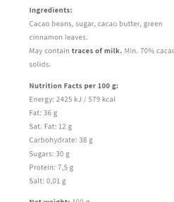 Nicaliso Green Cinnamon 70%, Nicaragua><noscript><img width=