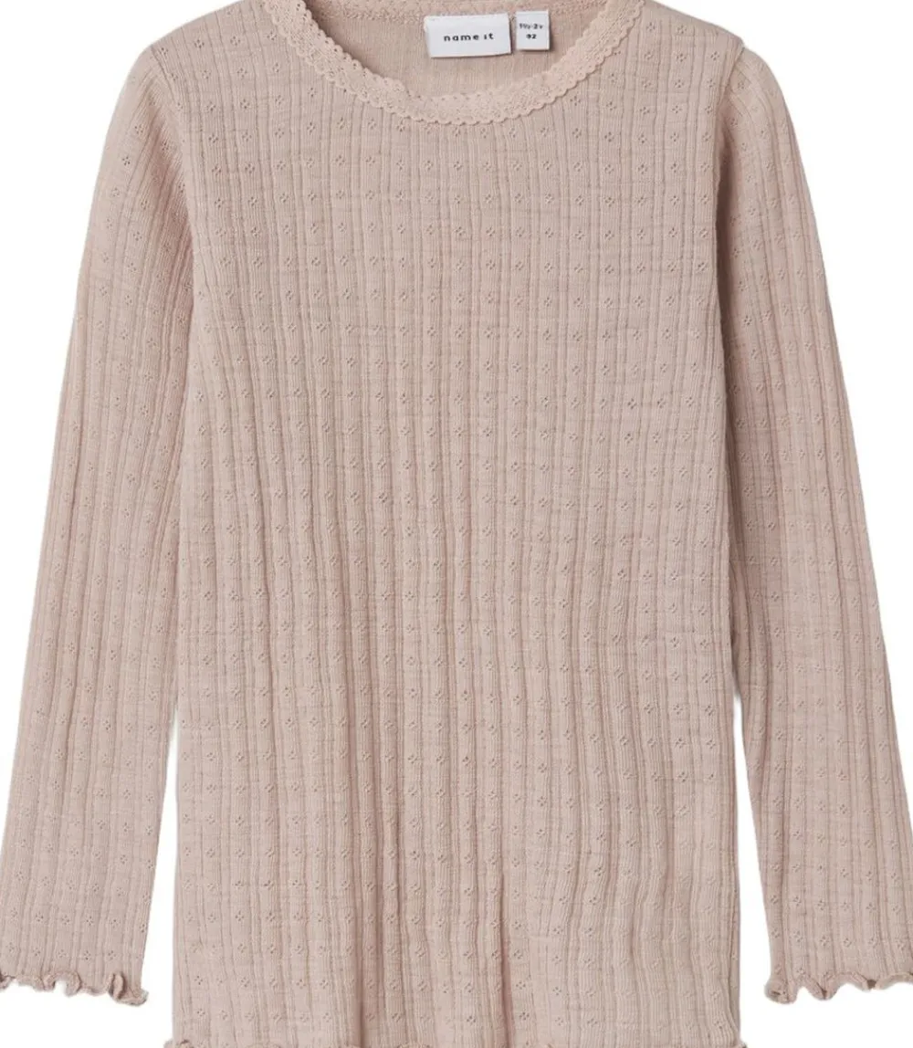 Name It NMFWOSSA WO/SI RIB LS TOP Shadow gray Best
