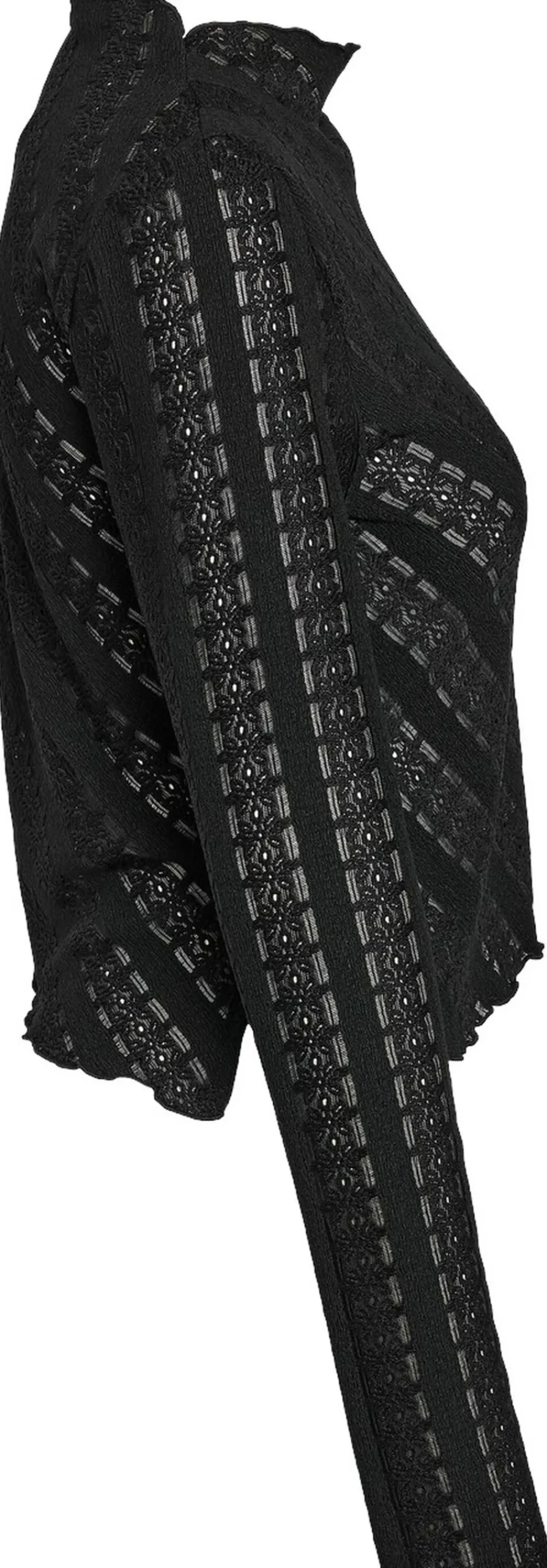 Noisy may NMKAMI L/S LACE TOP JRS FWD Black Online