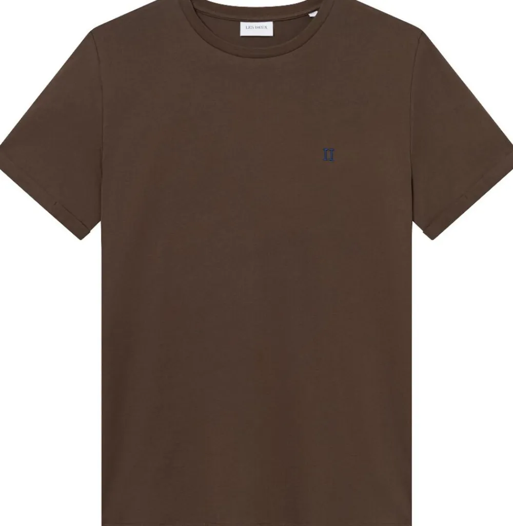 Les Deux Norregaard Contrast T-Shirt Slate brown Hot