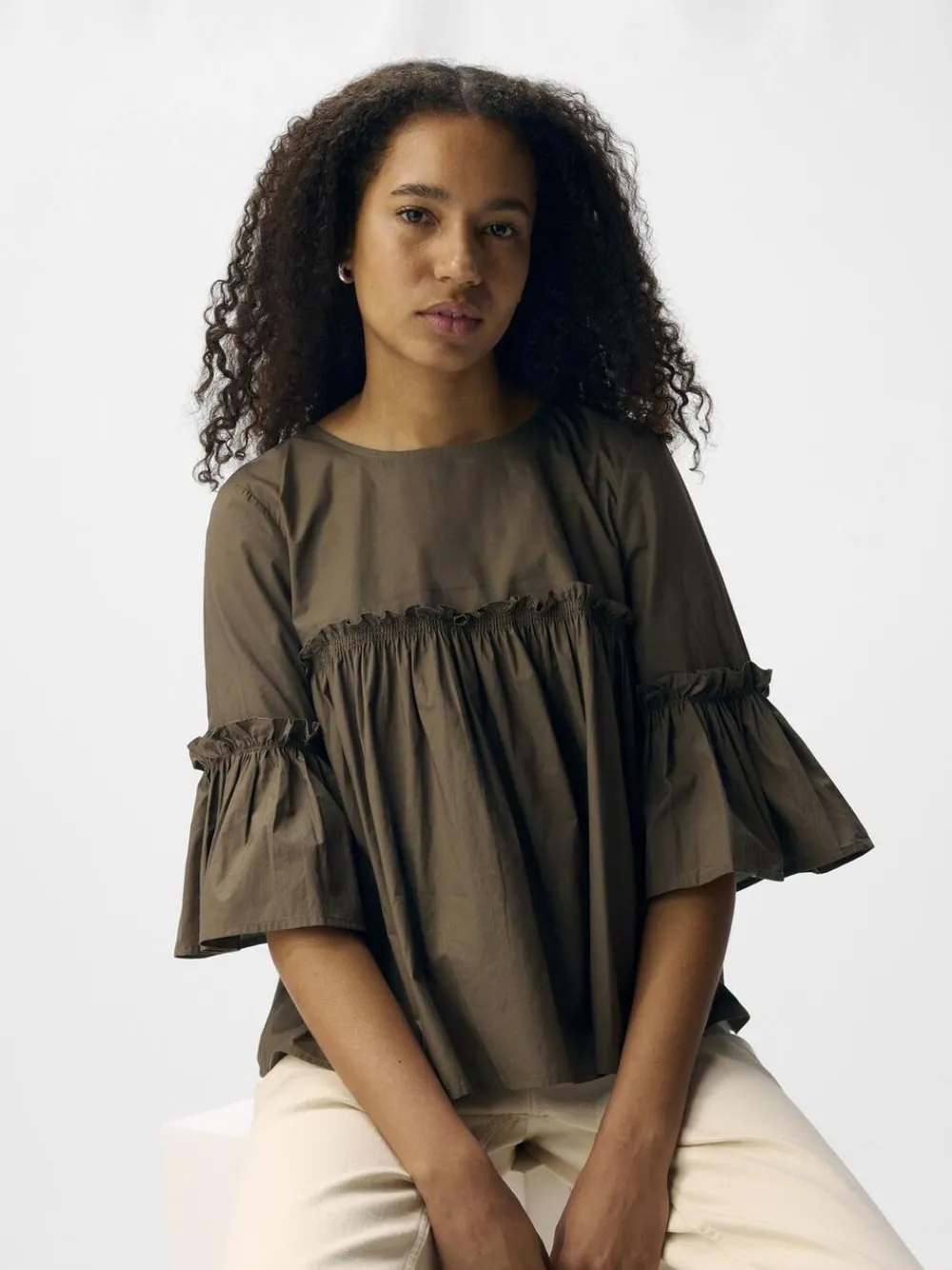 OBJIRA HOPE 3/4 RE O-NECK TOP 141>Object Online