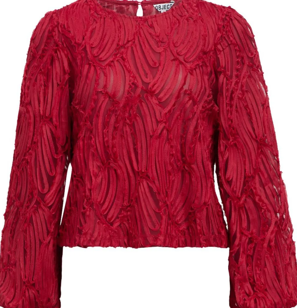 Dame Object OBJLUCIE L/S RE O-NECK TOP NOOS
