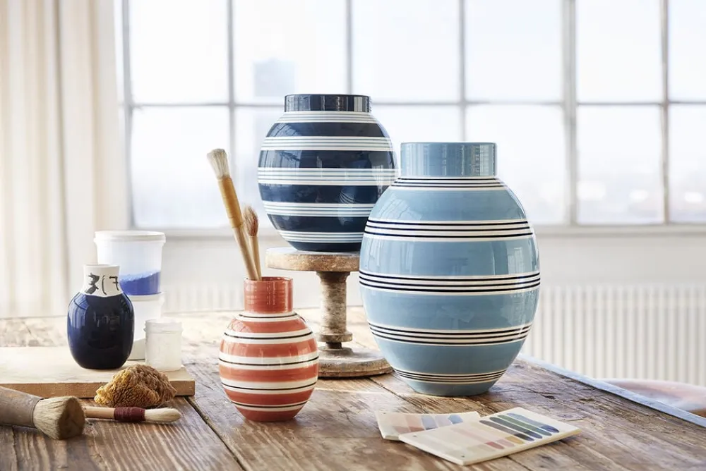 Kähler Omaggio Nuovo Vase H30 mellem blå Clearance