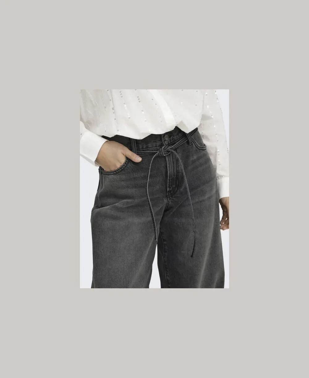ONLY ONLGIANNA MW STRAIGHT DOT980 DNM Washed black Online