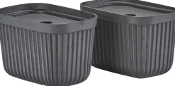 Opbevaringsboks Pulp 23 x 15 cm 2 stk. Black>Zone New