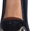 Ornament glass black gold loafer H10cm>Vondels Discount