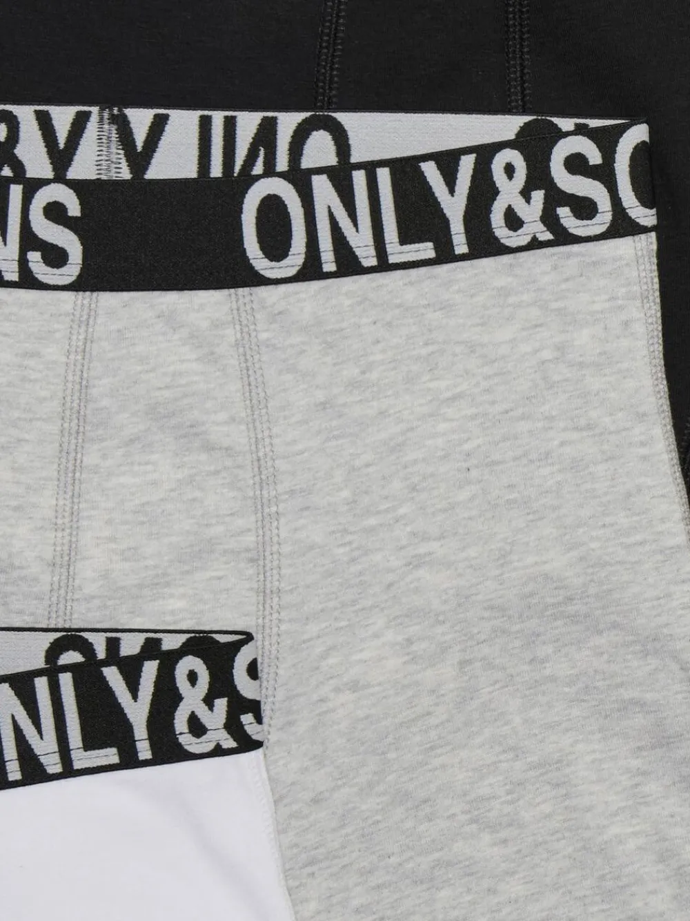 Only & Sons OSJFITZ WB BOLD LOGO BOXER 3PK. ACC Black/white/mgm/ black Discount