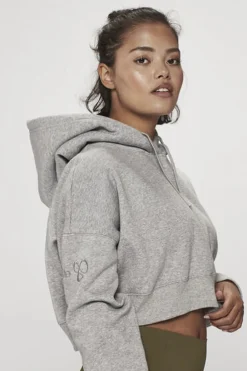 Carite Oversized Crop hættetrøje Grå Sale
