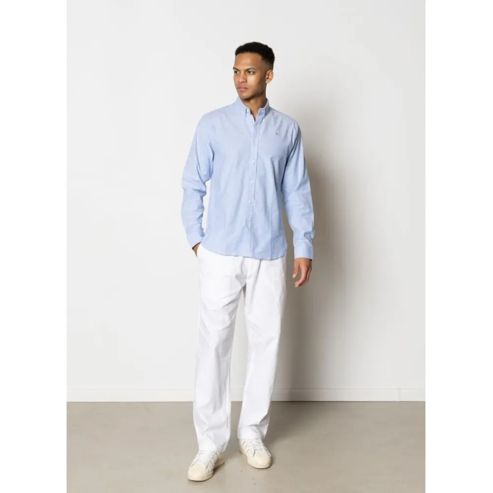 Clean Cut Copenhagen Oxford Stretch Plain L/S Light blue Hot
