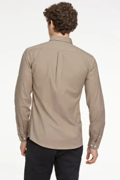 Lindbergh Oxford superflex shirt L/S Mid stone mix Outlet