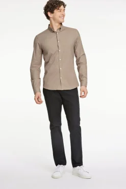 Lindbergh Oxford superflex shirt L/S Mid stone mix Outlet