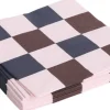 Hay Pattern Napkins-Set of 20 Dinner-Light pink, bordeaux and black M chec