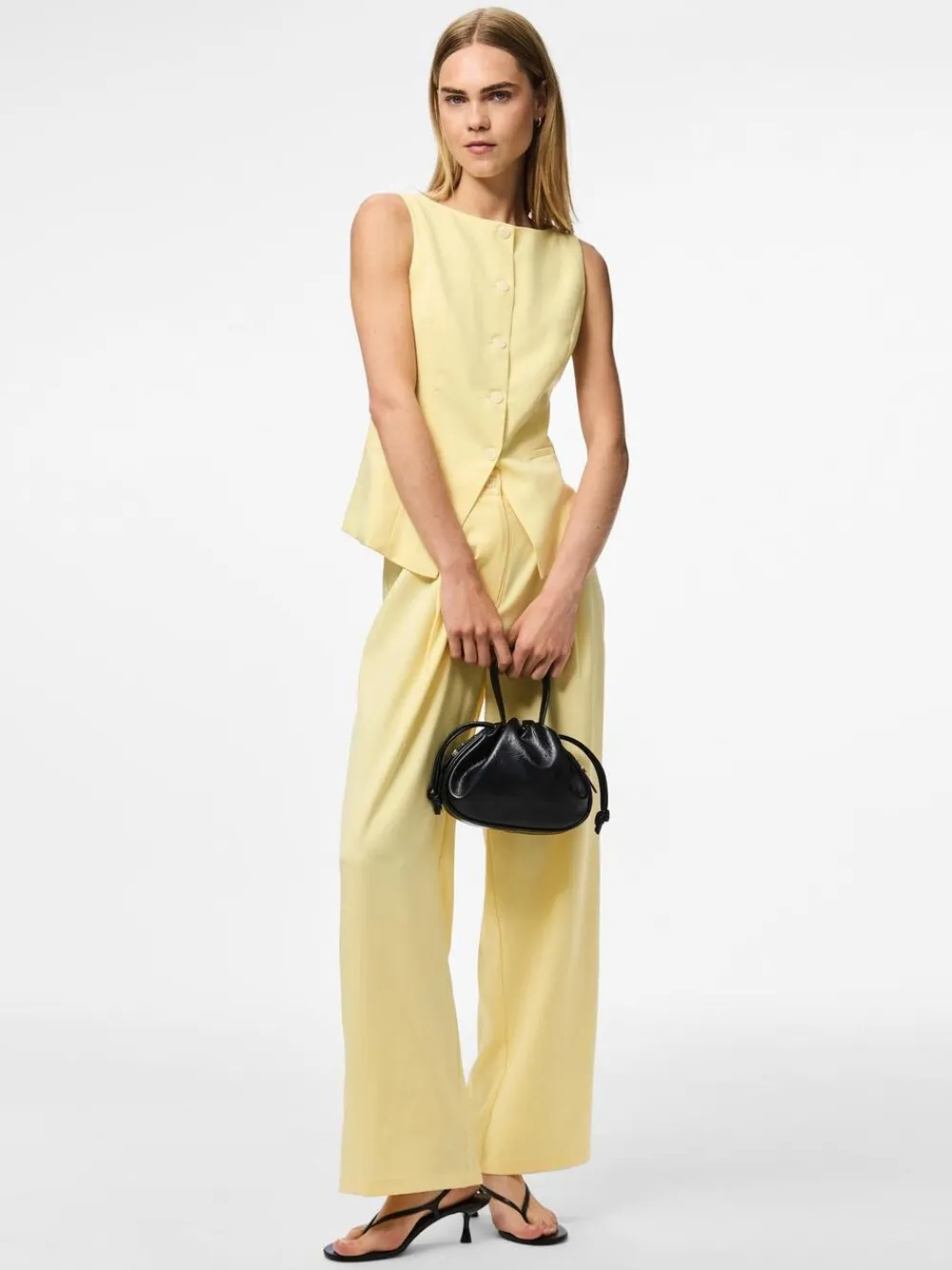 Pieces PCJOLINE HW WIDE PANT WVN D2D French vanilla