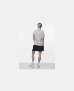Pieces PCRIA SS TEE STRIPES NOOS BC Silver mink/bright white Outlet