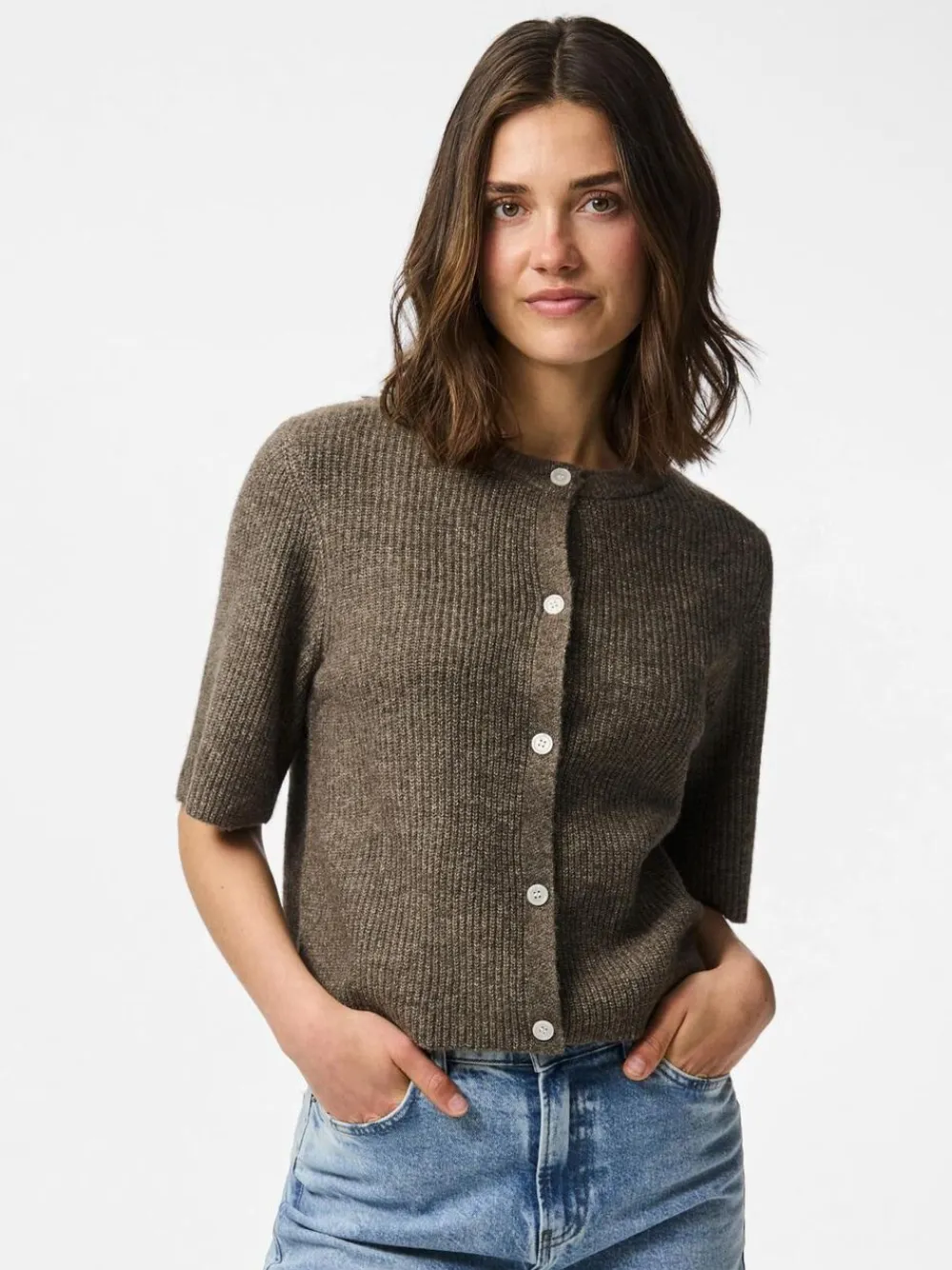 PCSILLY SS O-NECK KNIT CARDIGAN NOO>Pieces Clearance