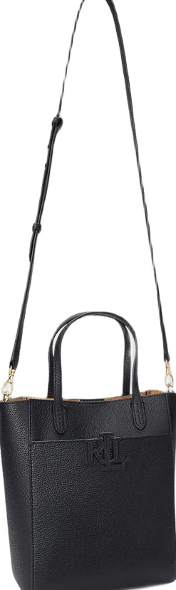 Lauren Ralph Lauren Pebbled Leather Small Cameryn Tote Bag Sort Outlet