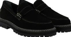 Dame ANGULUS Penny loafer med kontraststikninger