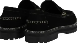 Dame ANGULUS Penny loafer med kontraststikninger