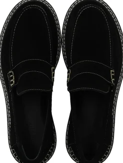 Dame ANGULUS Penny loafer med kontraststikninger
