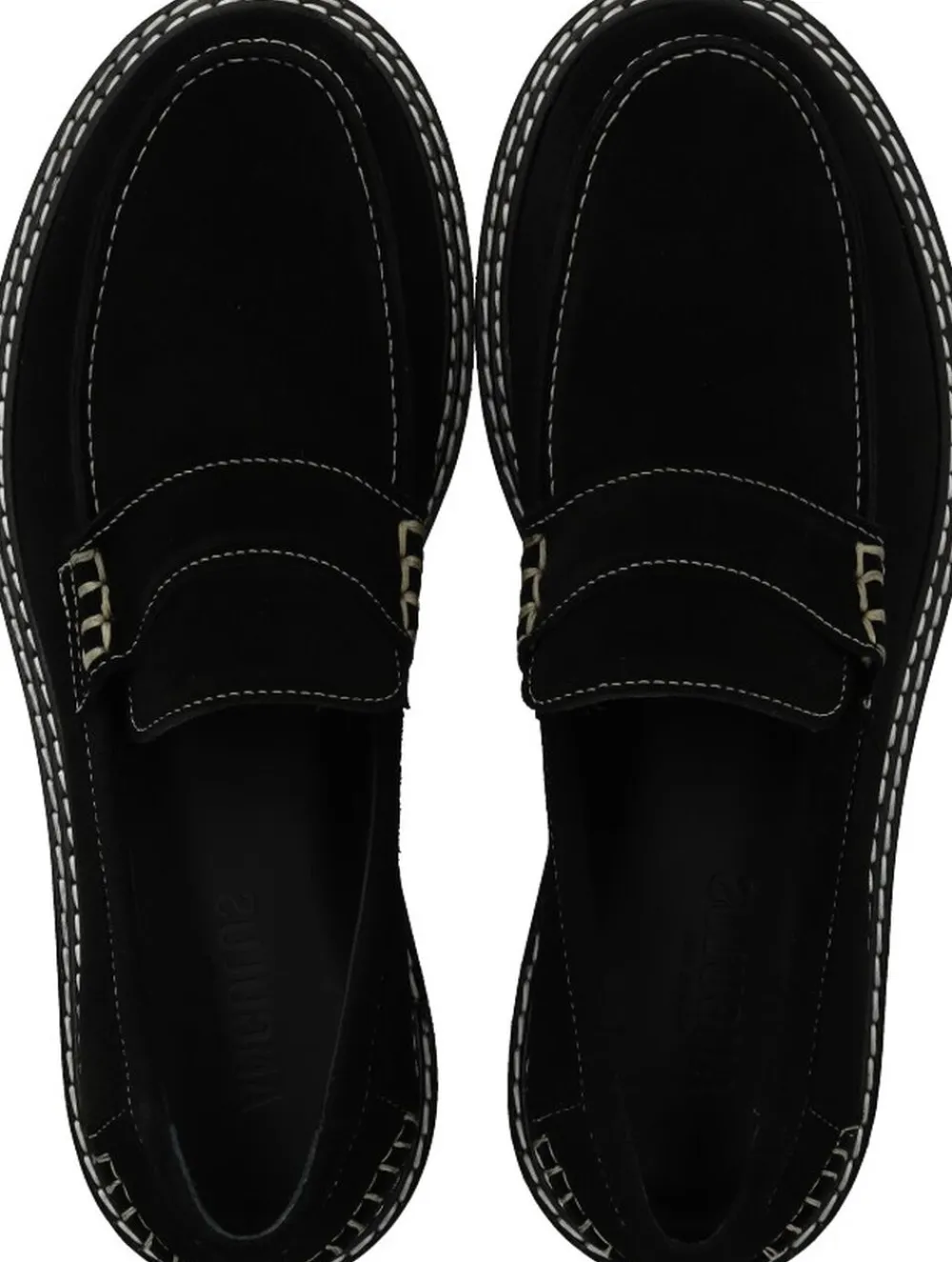 Dame ANGULUS Penny loafer med kontraststikninger